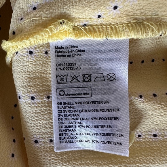 H&M Yellow Striped Button Front Shirt Dress | Vintage-Inspired Fit & Flare Mini - Picture 6 of 7